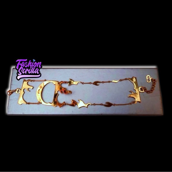 Dior John Galliano Gold Flaming βDβ Logo Runway Bracelet Cuff - Picture 3 of 11